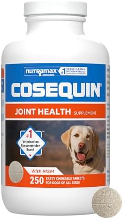 Nutramax Cosequin for Dogs Joint Health Supplement, Contains Glucosamine for Dogs, Plus Chondroitin and MSM, Supports Healthy Joints, Chewable Tablets, 250 Count