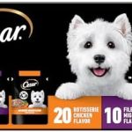 Cesar Filets in Gravy Wet Dog Food Rotisserie Chicken Flavor, Filet Mignon Flavor, and Wood-Grilled Chicken Variety Pack, Wet Food for Dogs, 1.76 oz. Mini-Pouches, 40 Count