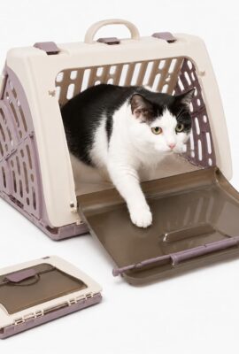Hard-Sided Cat Carrier for Large Cats up to 16 lbs, Foldable...