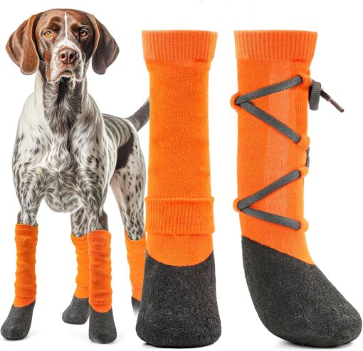 lesotc Dog Shoes for Large Medium Dogs, Dog Boots & Paw Protectors for Winter with Adjustable Straps for Walking Running Hiking Outdoor Dog Booties Dog Shoes（L