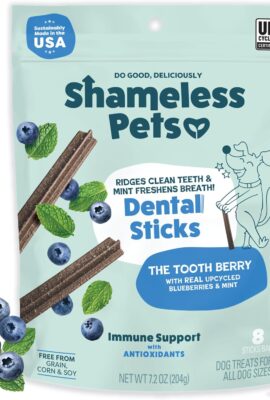 Shameless Pets Blueberry & Mint Dental Chews for Dogs, 8 Chews Shameless Pets Blueberry & Mint Dental Chews for Dogs, 8 Chews