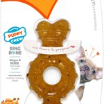 Nylabone Puppy Chew Teething Ring Bone Dog Toy, Chicken Flavor, X-Small
