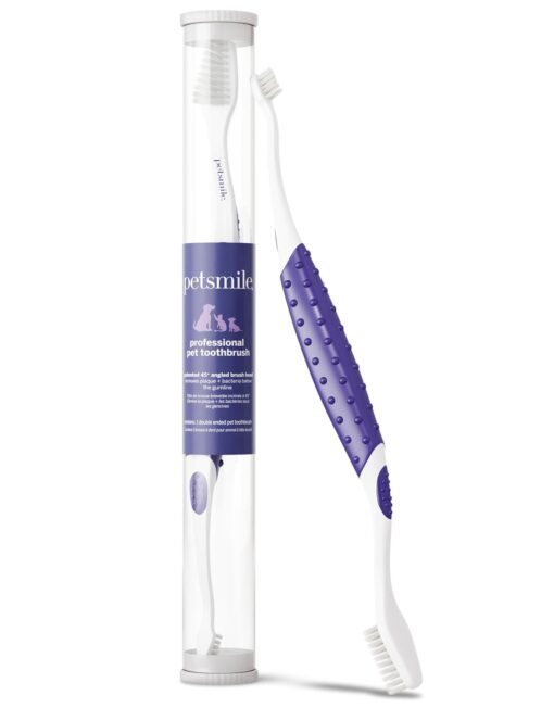 petsmile Professional Pet Toothbrush, Patented 45° Cats + Dogs