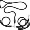 3 Dog Leash No Tangle Heavy Duty Detachable 360° Swivel Device Multiple Dog Leash with Padded Handle for Two/Three Pets (6-40 Lbs)