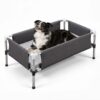 Elevated Dog Bed with Detachable Cushion & 4-Sided Guard Rails, Medium