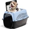 Petmate Two Door Plastic Pet Kennel for Small Dogs and Cats, 24in, Blue