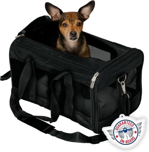 Sherpa Original Deluxe Travel Pet Carrier, Airline Approved & Guaranteed On Board – Black, Medium