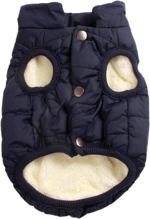JoyDaog Fleece Lined Dog Jacket for Small Dogs,Winter Dog Coat,Blue S