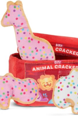 BarkBox Animal Squeakers 4-in-1 Interactive Plush Dog Toy