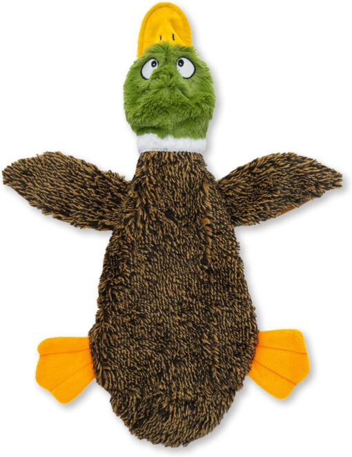 Best Pet Supplies 2-in-1 Fun Skin Stuffless Dog Toy – Wild Duck, Small
