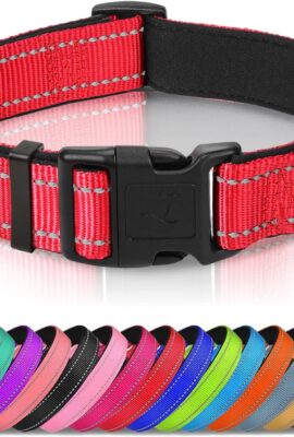 Joytale Reflective Dog Collar, Adjustable Neoprene Padded, Red L Joytale Reflective Dog Collar, Adjustable Neoprene Padded, Red L