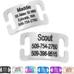 GoTags Slide-On Pet ID Tag, Silent Stainless Steel Personalized Dog Tag