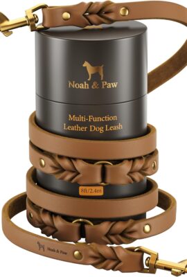 NOAH & PAW Leather Dog Leash, Premium Oil-Waxed Leather...