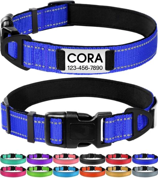 Joytale Personalized Dog Collar with Name Plate Built-in for Large Dogs