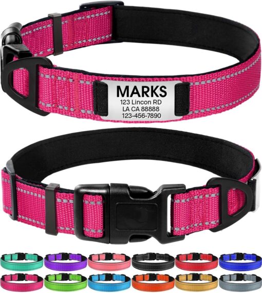 Joytale Personalized Dog Collar with Name Plate Built-in for Large Dogs