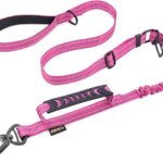 AUBELL Tactical Dog Leash Heavy Duty,4-6ft No Pull Bungee Leash,Pink