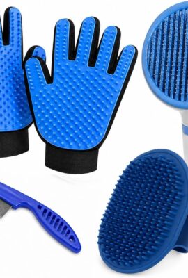 NVNAN 5-Piece Dog Grooming Brush Set with Grooming Gloves