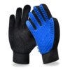 Cat Grooming Glove Brush, Pet Hair Remover Tool, 1 Pair Reusable Dog Hair Fur Remover for Carpet, Furniture, Couch, Clothes, Eco-Friendly and High efficiency (Blue)