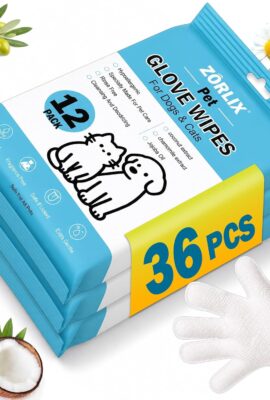 36Pcs Hypoallergenic Pet Glove Wipes for Dogs & Cats