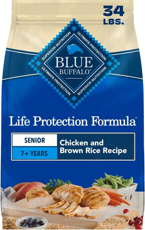 Blue Buffalo Life Protection Formula Chicken Senior 7+ Dry Dog Food, 34 lb