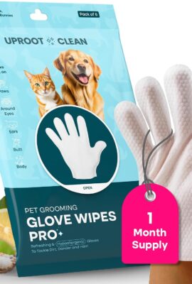 Uproot Clean Pet Grooming Gloves: Deodorizing & Grooming,...