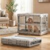 ZOMISIA 28″ L Collapsible Dog Crate for Dogs, Heavy Duty Dog Kennel Indoor