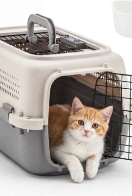 DUMOS 23″ Hard-Sided Pet Carrier for Small Pets, 2 Door Cat Carrier, Beige DUMOS 23″ Hard-Sided Pet Carrier for Small Pets, 2 Door Cat Carrier, Beige