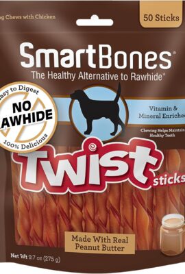 SmartBones Twist Sticks Rawhide-Free Dog Treats, Peanut Butter, 50 Count SmartBones Twist Sticks Rawhide-Free Dog Treats, Peanut Butter, 50 Count