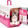 20-Inch Pink Hard Shell Pet Carrier for Small Dogs & Cats Under 15 Lbs