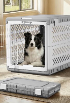 Collapsible Dog Crate for Large/Medium Dogs – 36″...