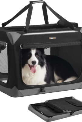 Feandrea Collapsible Dog Crate, Portable Pet Travel Crate,...