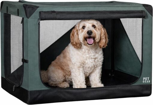 Pet Gear Insta-Fold Soft Crate for Dogs, 30″, Deep Pine