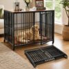 42.3″ Large Dog Crate Furniture Foldable, Easy Assembly Dog Kennel Indoor